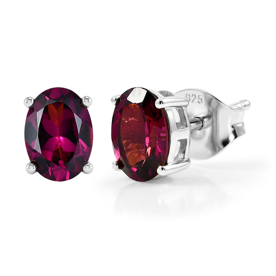 D'Joy AA Natürlicher Rhodolith Granat Ohrringe 925 Silber vergoldet ca. 1.85 ct