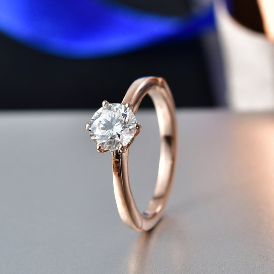 D'Joy Moissanit Ring 925 Silber rosévergoldet (Größe 19.00) ca. 0,99 ct