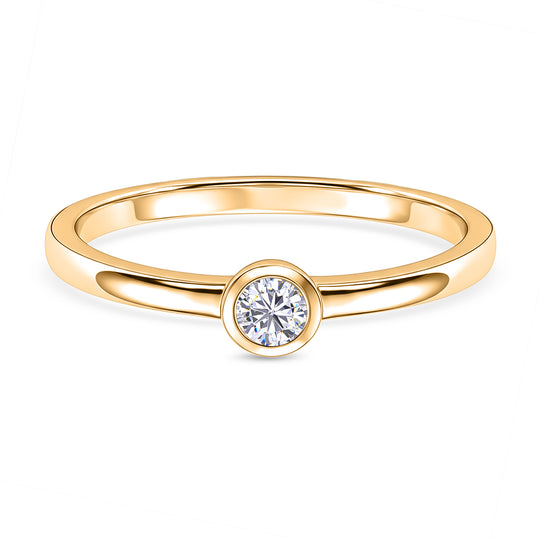 LUXURIANT DIAMOND - Lab Grown Diamant VS-EF Ring 925 Silber 750 Gelbgold Vermeil (Größe 23.00) ca. 0,25 ct