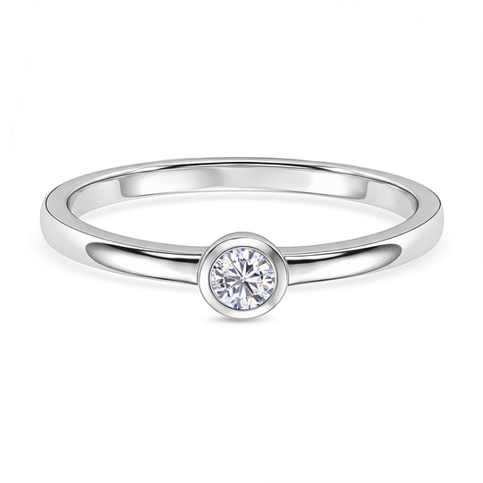 LUXURIANT DIAMOND - Lab Grown Diamant VS-EF Ring 925 Silber Rhodiniert (Größe 22.00) ca. 0,25 ct