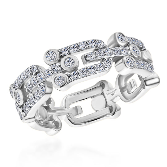 LUXURIANT SGL zertifizierter SI-GH Labor Diamant Ring, 925 Silber rhodiniert - 0,55 ct.
