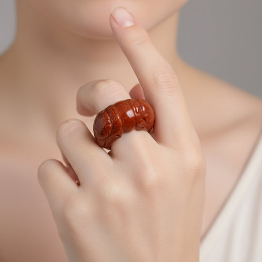 Rote Jade Ring (Größe 18.75) ca. 25.00 ct