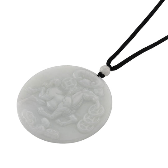 Natürliche weiße Jade flexible 70cm Halskette - 130 ct.
