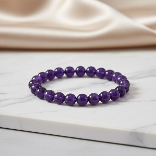AAA Afrikanischer Amethyst Armband Flexibles (ca. 18-19 cm) ca. 90,00 ct.