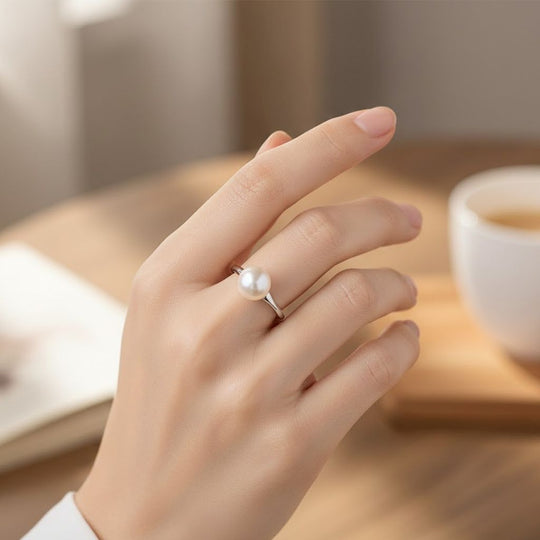 D'Joy Weiße Edison Perle (12-13 mm) Ring 925 Silber vergoldet (Größe 19.00)