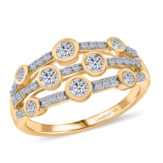 LUXURIANT DIAMOND - Lab Grown Diamant SI-GH SGL zertifiziert Ring 925 Silber rhodiniert (Größe 20.00) ca. 1.00 ct