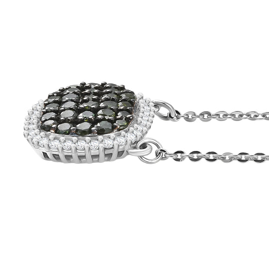 D'Joy Grüner Diamant Halskette ca. 50 cm 925 Silber rhodiniert