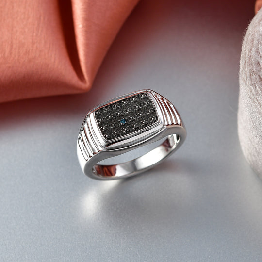 EVER TRUE Blauer Diamant Ring Nickelfreies Messing (Größe 19.00)
