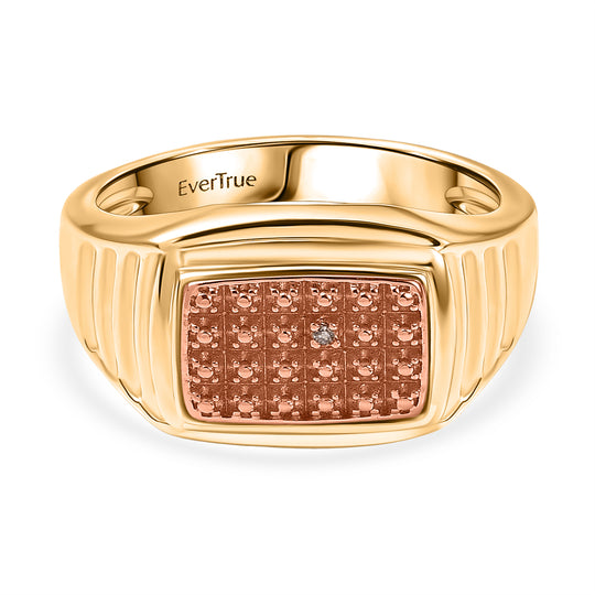 EVER TRUE Natürlicher Champagner Diamant Ring Nickelfreies Messing (Größe 19.00)