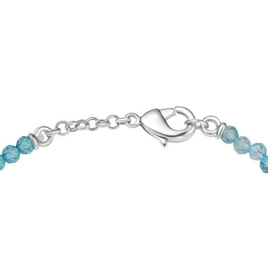 EVER TRUE AAA Blauer Mojave Türkis, Apatit Armband ca. 19 cm Nickelfreies Messing Zweifarbige Beschichtung ca. 17.30 ct
