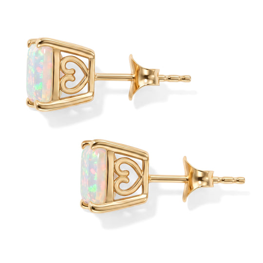 D'Joy AAA Natürlicher, äthiopischer Welo Opal Ohrringe 925 Silber 750 Gelbgold Vermeil ca. 2.91 ct