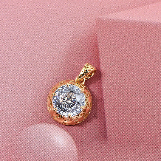 D'Joy Moissanit Anhänger 925 Silber 750 Gelbgold Vermeil ca. 2.23 ct
