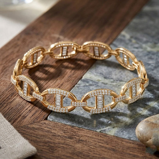 Weißer Zirkonia Armband ca. 20 cm Nickelfreies Messing 7.00 ct