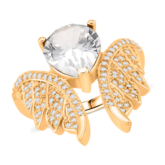 Rosa Zirkonia, Weißer Zirkonia Ring Nickelfreies Messing (Größe 17.75)