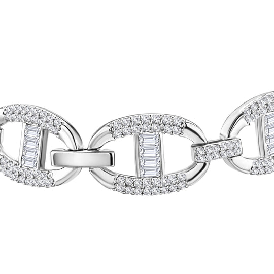 Weißer Zirkonia Armband ca. 20 cm Nickelfreies Messing 7.00 ct