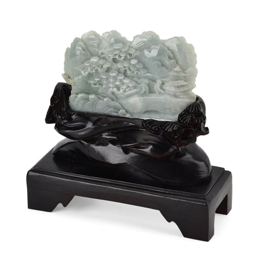 Jadeit (Typ A) Kiefer aus Burma, naturbelassene Schnitzarbeit, ca. 12-18 cm