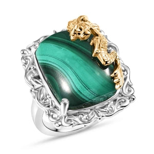 EVER TRUE AA Malachit Ring Nickelfreies Messing (Größe 20.00) ca. 22,50 ct