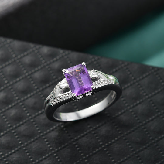 EVER TRUE Bolivianischer Amethyst Ring Nickelfreies Messing (Größe 21.00) ca. 1,50 ct