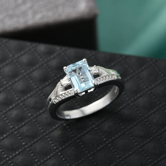 EVER TRUE Himmelblauer Topas Ring Nickelfreies Messing (Größe 21.00) ca. 1,88 ct