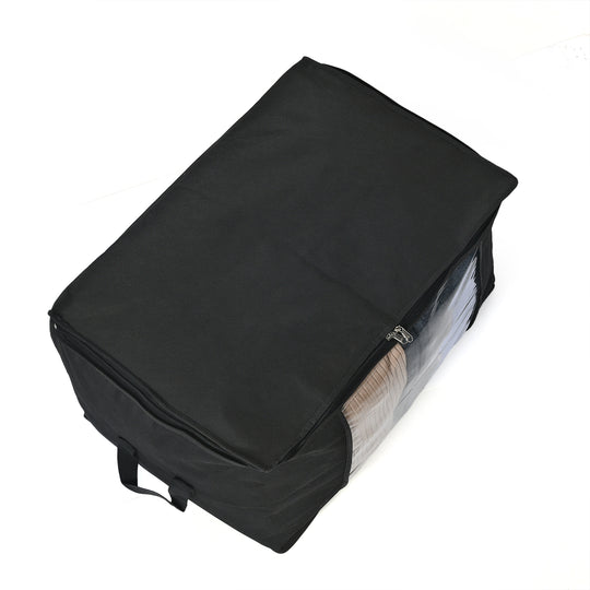 LIVMORE 5er-Set Aufbewahrungs-Organizer aus Vliesstoff mit Sichtfenster, je 84L gesamt 420L, 35x 60x40cm, Beige