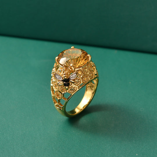 GP Trionfo Kollektion - Citrin Ring 925 Silber 750 Gelbgold Vermeil (Größe 19.00) ca. 6.71 ct