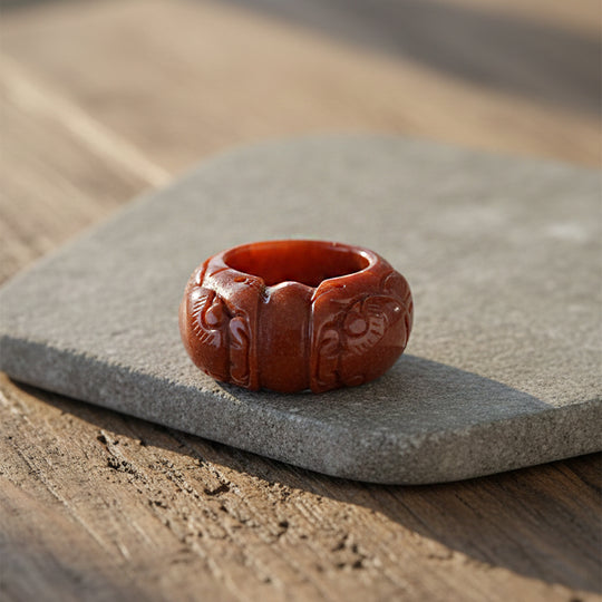 Burmesischer Rote Jadeit Jade Ring (Größe 23.00) ca. 85.00 ct
