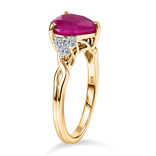 LUXURIANT 2,71 ct. AAA burmesischer Rubin und Labor Diamant Ring in 417 Gold