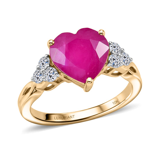 LUXURIANT 2,71 ct. AAA burmesischer Rubin und Labor Diamant Ring in 417 Gold