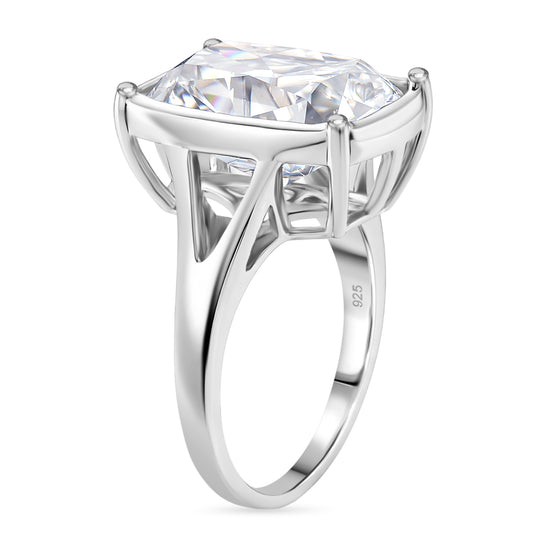D'Joy Moissanit Ring 925 Silber Rhodiniert (Größe 15.50) ca. 10.00 ct