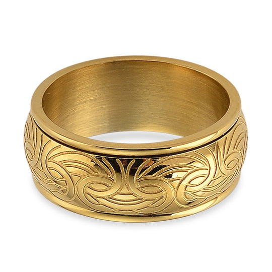 Spinning-Ring, 316L Edelstahl, (Größe 18.00), Goldfarben, ca. 5,80g