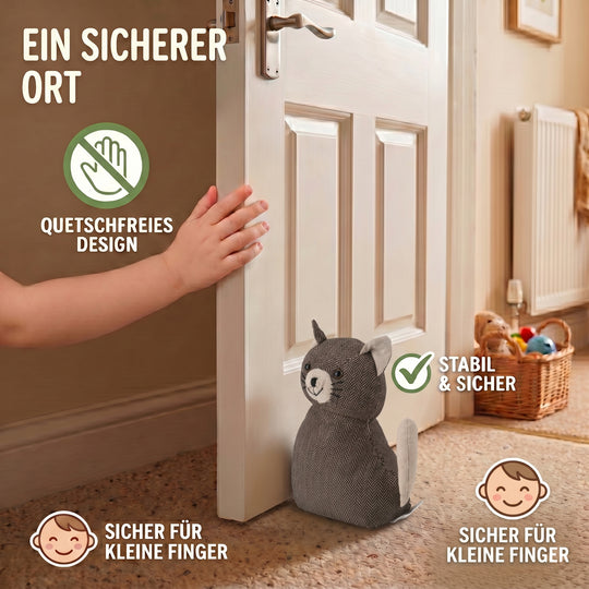 Cat Door stopper AProduct size:15*18*10CM Packing:1PC/opp bag+sticker Function: Damage-Free for Doors Anti-Slam & Lockout Protection Pinch-Free Safety Color:Dark Brown Material:Polyester+sand Product size:15*18**10cm