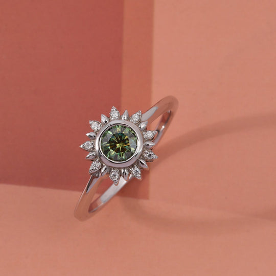D'Joy Paraiba Moissanit Ring 925 Silber rhodiniert (Größe 18.00) ca. 0,49 ct