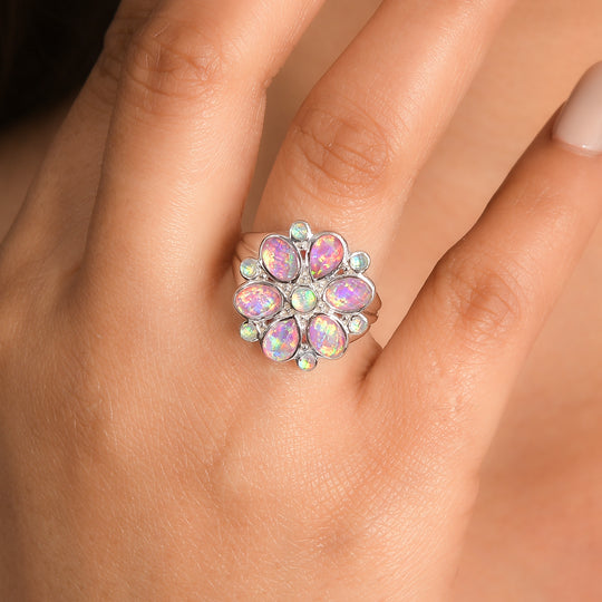 Sajen Silber - Opal Dublett Ring 925 Silber rhodiniert (Größe 19.00) ca. 3.33 ct