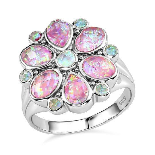 Sajen Silber - Opal Dublett Ring 925 Silber rhodiniert (Größe 19.00) ca. 3.33 ct