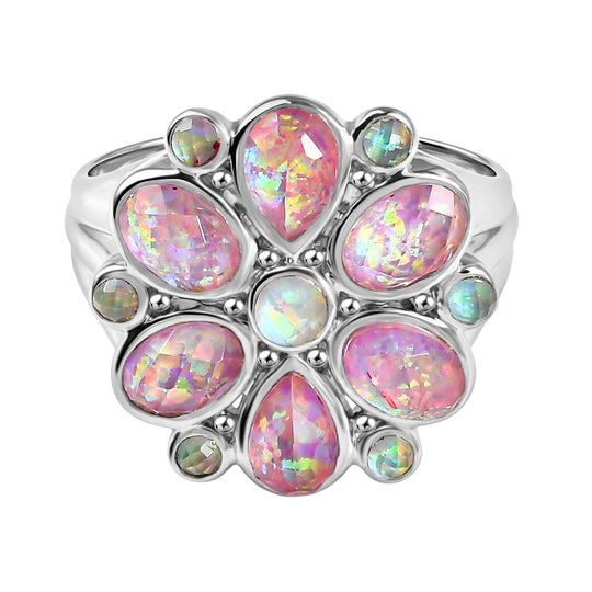 Sajen Silber - Opal Dublett Ring 925 Silber rhodiniert (Größe 19.00) ca. 3.33 ct