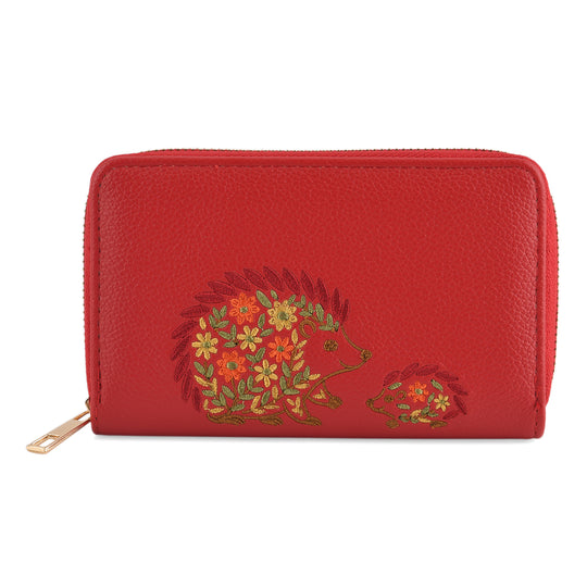 Blumen Design Geldbörse mit RFID Schutz, PU Leder, 16 x 3 x 10 cm, Hellgrün