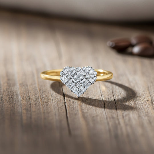 LUXURIANT DIAMOND - Lab Grown Diamant SI-GH Ring 925 Silber 750 Gelbgold vermeil (Größe 18.00) ca. 0.23 ct