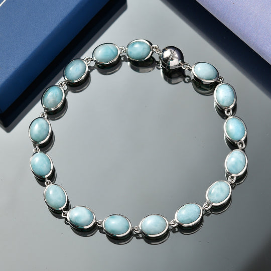D'Joy Larimar Armband ca. 20 cm 925 Silber rhodiniert ca. 23,49 ct.