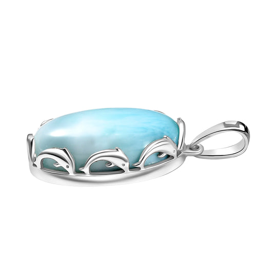 D'Joy Larimar Anhänger 925 Silber rhodiniert ca. 13,99 ct.