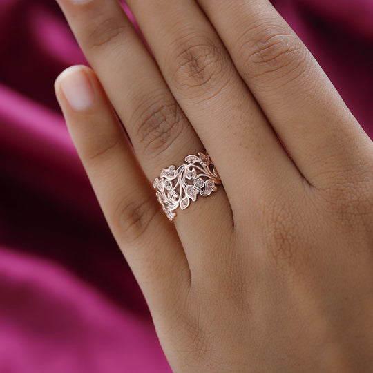 D'Joy Rosa Diamant Ring 925 Silber 750 Roségold vermeil (Größe 20.00) ca. 0.36 ct