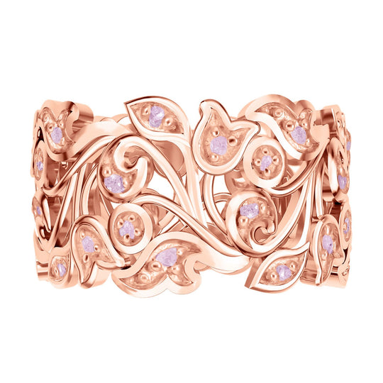 D'Joy Rosa Diamant Ring 925 Silber 750 Roségold vermeil (Größe 20.00) ca. 0.36 ct