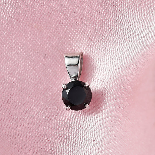 Roter Granat Anhänger 925 Silber platiniert ca. 0.62 ct