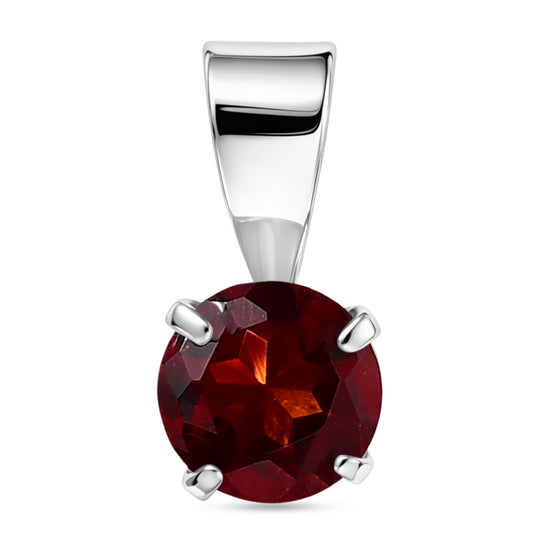 Roter Granat Anhänger 925 Silber platiniert ca. 0.62 ct