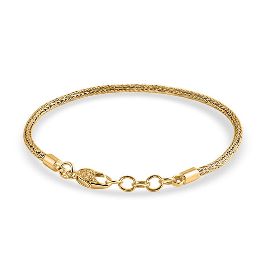 Royal Bali - D'Joy Tulang Naga Armband ca. 19 cm - 20 cm, 925 Silber 916 Gelbgold Vermeil ca. 7,55g