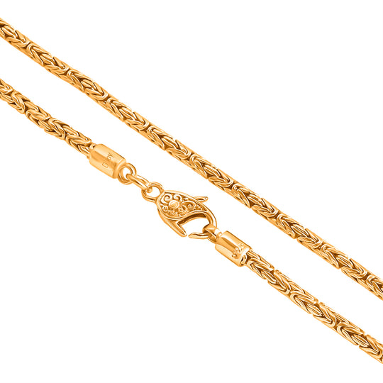 Royal Bali - D'Joy Bourbudur Halskette,925 Silber 916 Gelbgold Vermeil ca. 50 cm ca. 20,90g
