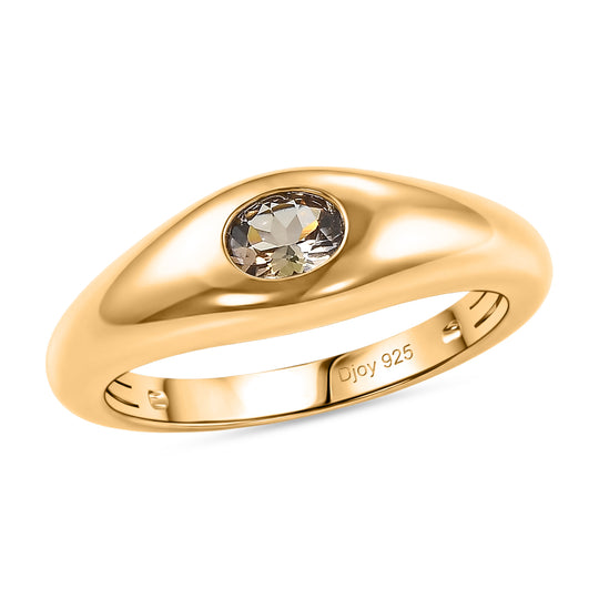 D'Joy AA Natürlicher goldener Tansanit Ring 925 Silber 750 Vergoldet (Größe 20.00) ca. 0.29 ct