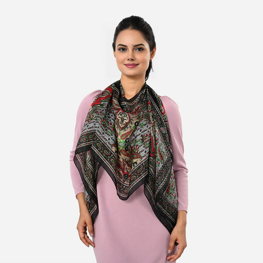 LA MAREY - Seidenschal 100% Seide 50 x 170 cm Rot