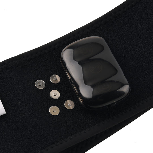 LIVMORE Infrarot-Heiz- und Vibrationsmassagegürtel, 118x14,5cm, wiederaufladbarer Akku mit 2500 mAh, Schwarz