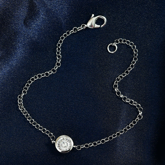 EVER TRUE 120 Facetten Moissanit Armband ca. 19 cm 316L Edelstahl ca. 0.97 ct