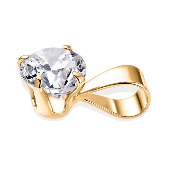Moissanit Anhänger 925 Silber 750 Vergoldet ca. 0.48 ct